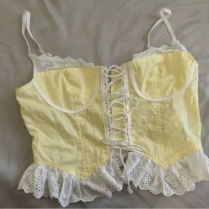 Yellow Lace Corset Lolita Fairy Top